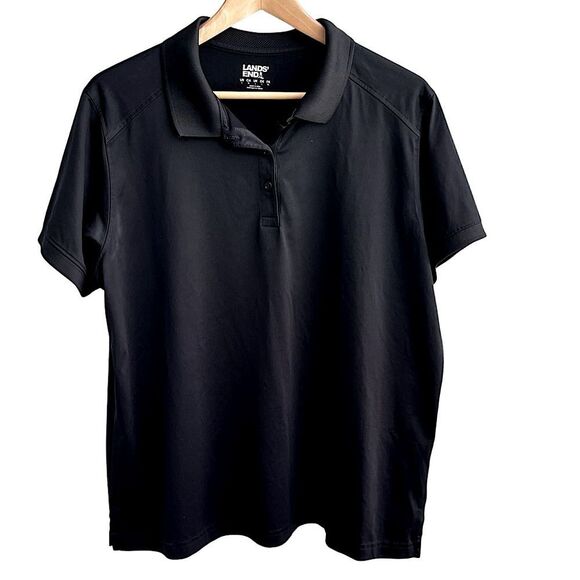 Lands’ End School Uniform Rapid Dry Polo - Black - Size Large - Picture 3 of 10